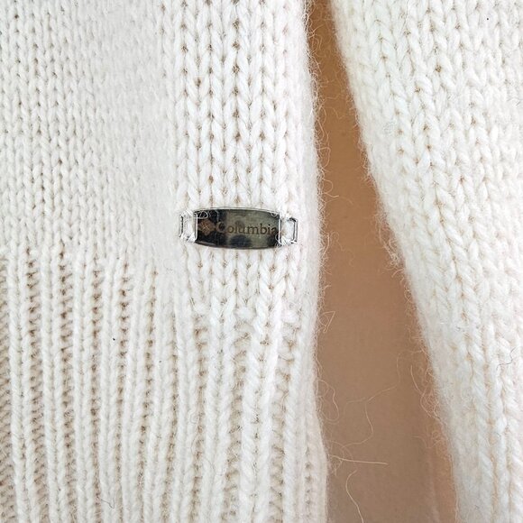 Columbia Womens Sz L Turtle Neck FairIsle Aztec Cardigan Sweater Wool blend EUC - Picture 4 of 12